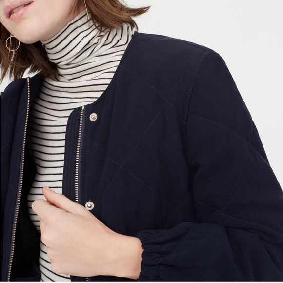 Club Monaco Navy Quilted Bomber Jacket XS Sold Out - Picture 2 of 5